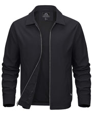 MAGCOMSEN Men's Lightweight Jackets Full Zip Up Light Coat Laydown Collar Jacket Casual Windbreaker Jacket with Zip Pockets