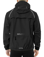 baleaf Men's Rain Jacket Waterproof Windbreaker Running Cycling Golf Hiking Gear Hood Lightweight Reflective Packable