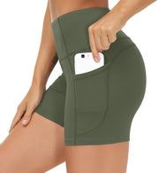 THE GYM PEOPLE Women's High Waist Workout Shorts Breathable Dolphin Split Elastic Lounge Yoga Shorts