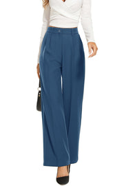 FUNYYZO Wide Leg Pants Women's High Elastic Waisted in The Back Business Work Trousers Long Straight Suit Pants