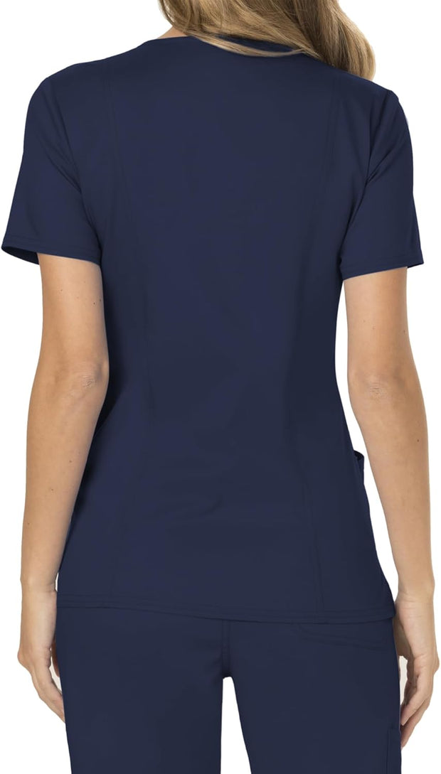 Cherokee Scrubs for Women Mock Wrap Top with 3 Pocket, Back Princess Seams WW610