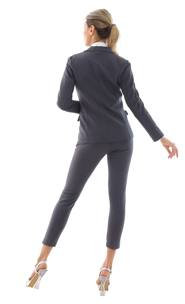Marycrafts Women's Business Blazer Pant Suit Set for Work