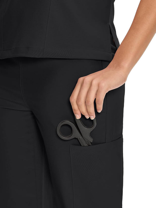 COZYFIT Scrubs for Women Set Medical Uniform - V-Neck Top & Straight Leg Pants with 9 Pockets, Unisex Workwear