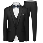 MAGE MALE Men's 3 Pieces Suit Elegant Solid One Button Slim Fit Single Breasted Party Blazer Vest Pants Set