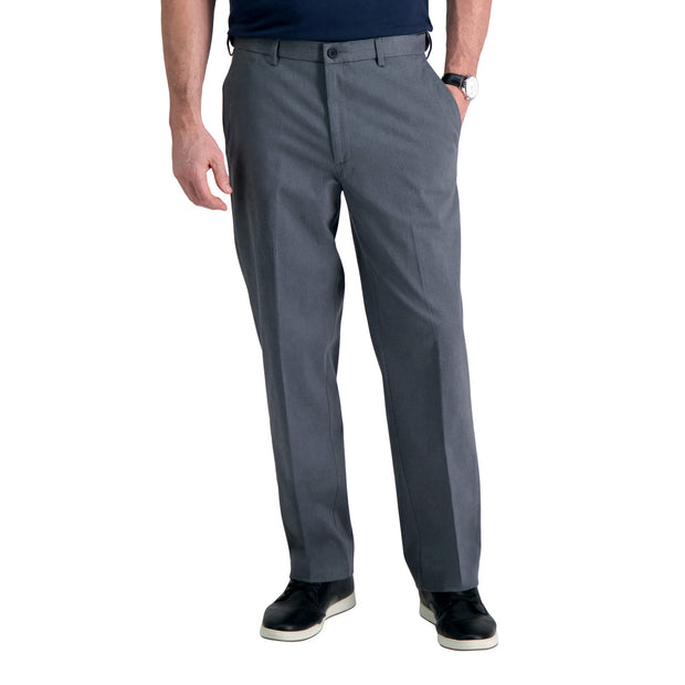 Haggar Men's Premium No Iron Khaki Classic Fit Expandable Waist Flat Front Pant (Regular and Big & Tall Sizes)