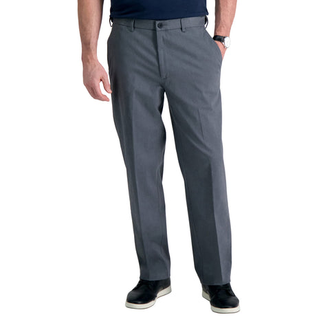 Haggar Men's Premium No Iron Khaki Classic Fit Expandable Waist Flat Front Pant (Regular and Big & Tall Sizes)