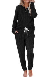 WIHOLL Two Piece Outfits for Women Lounge Sets Button Down Sweatshirt Sweatpants Sweatsuits Set with Pockets