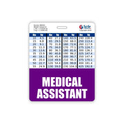 Medical Assistant Badge Buddy Horizontal w/Height & Weight Conversion Charts (Standard, Pink)