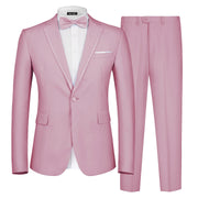 MAGE MALE Men's 2 Piece Suit One Button Slim Fit Formal Wedding Prom Tuxedo Suits Blazer Pants with Bow Tie Set