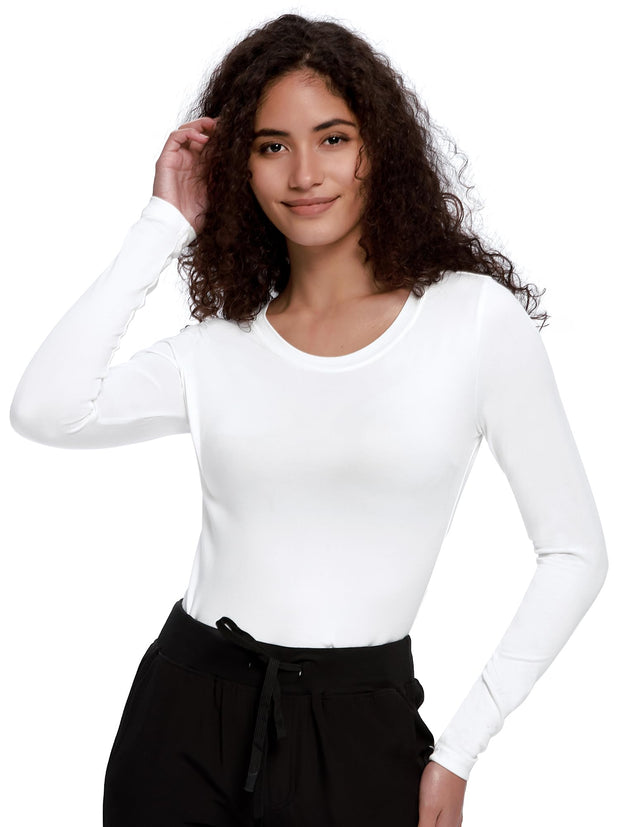 COZYFIT Underscrub Long Sleeve Women - Crew Neck Scrubs Undershirts for Nurse with Soft Fabric