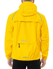 baleaf Men's Rain Jacket Waterproof Windbreaker Running Cycling Golf Hiking Gear Hood Lightweight Reflective Packable