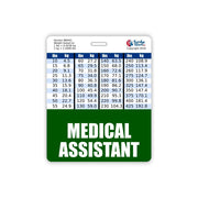 Medical Assistant Badge Buddy Horizontal w/Height & Weight Conversion Charts (Standard, Pink)