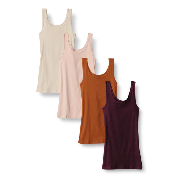 Amazon Essentials Women's Slim-Fit Tank, Pack of 4