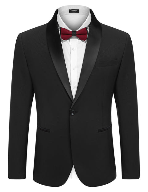 COOFANDY Men's Tuxedo Jacket One Button Dress Suit Blazer Jacket for Wedding Dinner Prom Party
