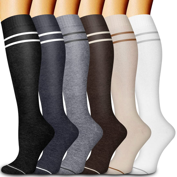 6 Pack Copper Compression Socks for Women and Men Circulation-Best Support for Medical, Running,Nursing,Athletic