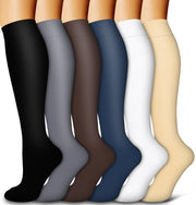 6 Pack Copper Compression Socks for Women and Men Circulation-Best Support for Medical, Running,Nursing,Athletic