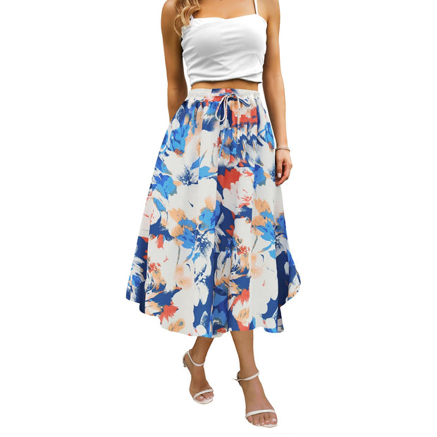 Maxi Skirts for Women with Pockets Long Midi Length Casual Skirt for Beach Party Holiday