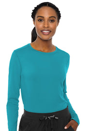 Med Couture Women's Underscrub Top Long Sleeve Performance Knit Tee, 360° Stretch, Lightweight & Ultra Soft Fabric - MC8499