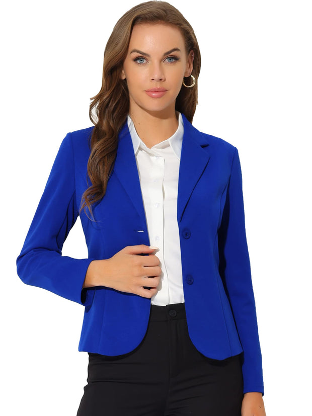 Allegra K Women's Work Office Blazer Stretch Lapel Collar Long Sleeve Jacket Suit Blazer