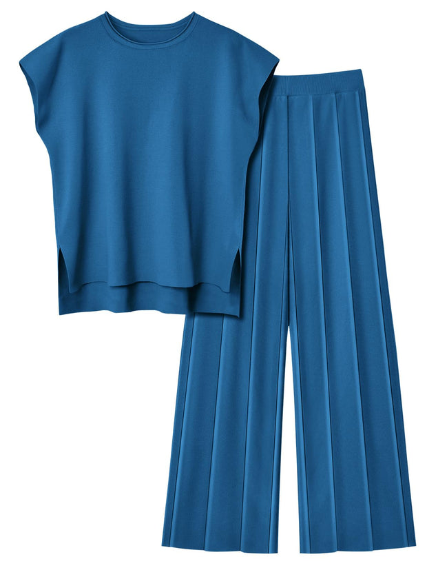 LILLUSORY 2 Piece Sets for Women Summer Vacation 2025 Lounge Outfits Matching Two Pcs Spring Knit Tracksuits Sweat Suits