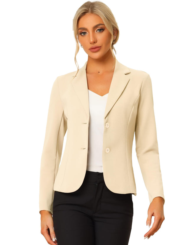 Allegra K Women's Work Office Blazer Stretch Lapel Collar Long Sleeve Jacket Suit Blazer