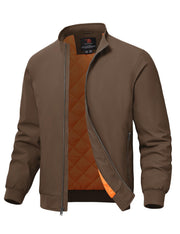 TBMPOY Men's Winter Lightweight Bomber Jackets Water Resistant Fall Casual Windbreakers Quilted Full Zip Windproof Work Coats