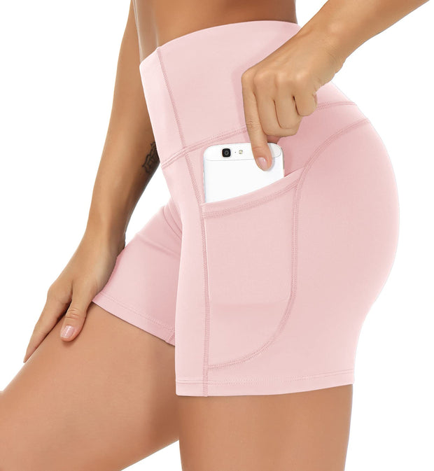 THE GYM PEOPLE Women's High Waist Workout Shorts Breathable Dolphin Split Elastic Lounge Yoga Shorts