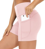 THE GYM PEOPLE Women's High Waist Workout Shorts Breathable Dolphin Split Elastic Lounge Yoga Shorts