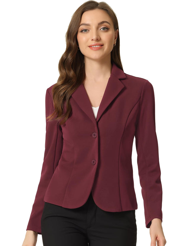Allegra K Women's Work Office Blazer Stretch Lapel Collar Long Sleeve Jacket Suit Blazer