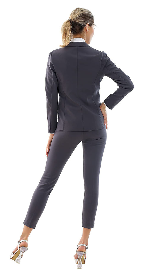 Marycrafts Women's Business Blazer Pant Suit Set for Work