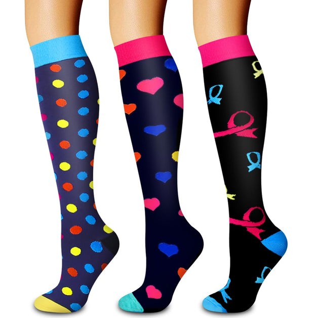 Laite Hebe 3 Pack Medical Compression Sock-Compression Sock for Women and Men-Best for Running,Nursing,Sports