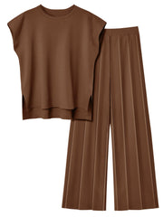 LILLUSORY 2 Piece Sets for Women Summer Vacation 2025 Lounge Outfits Matching Two Pcs Spring Knit Tracksuits Sweat Suits