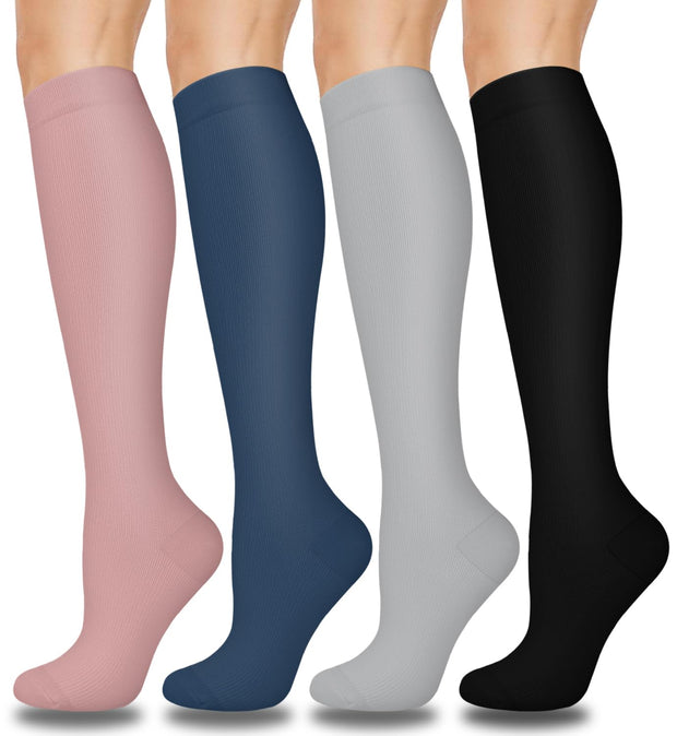 Aoliks Compression Socks for Women & Men 4 Pairs, Best Support for Nurses Running Travel