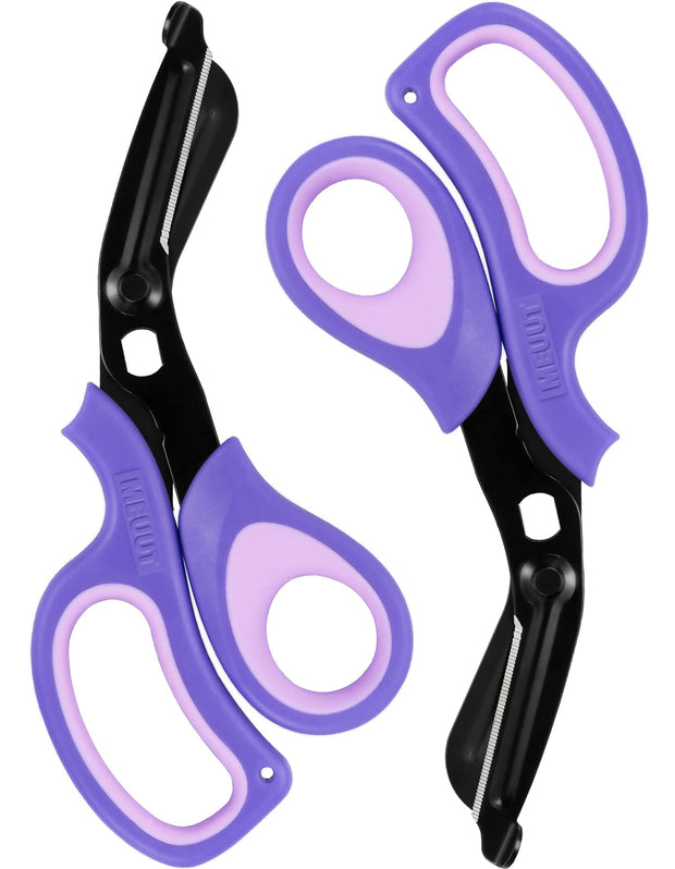 MEUUT 2 Pack Medical Scissors Trauma Shears for Nurses -Patented Bandage Scissors with Non-Stick Blades, Surgical Grade Shears Stainless Steel EMT Scissors for All Purpose