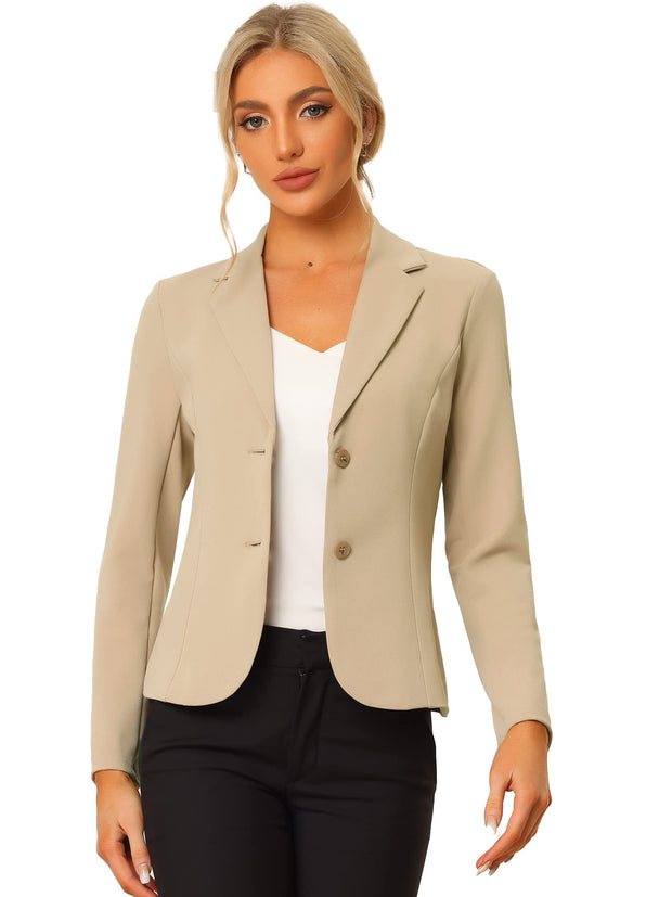 Allegra K Women's Work Office Blazer Stretch Lapel Collar Long Sleeve Jacket Suit Blazer