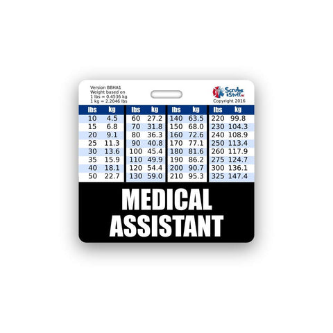 Medical Assistant Badge Buddy Horizontal w/Height & Weight Conversion Charts (Standard, Pink)
