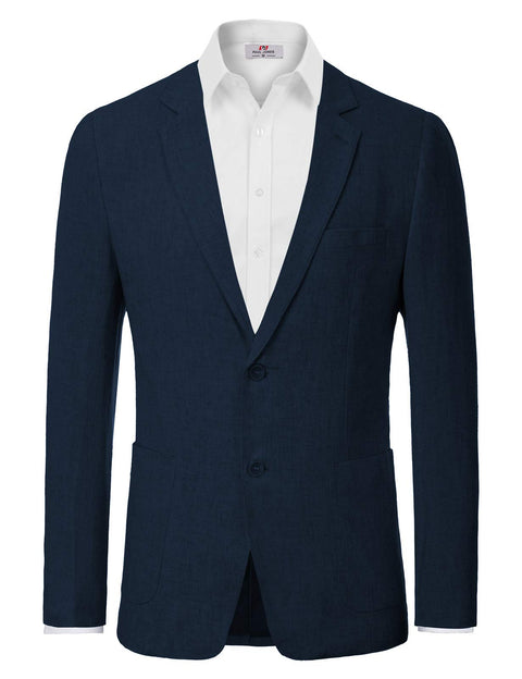 PJ Paul Jones Men's Slim Fit Lightweight Linen Jacket Tailored Blazer Sport Coat