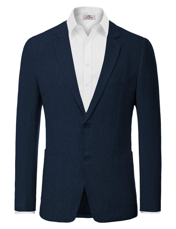 PJ Paul Jones Men's Slim Fit Lightweight Linen Jacket Tailored Blazer Sport Coat
