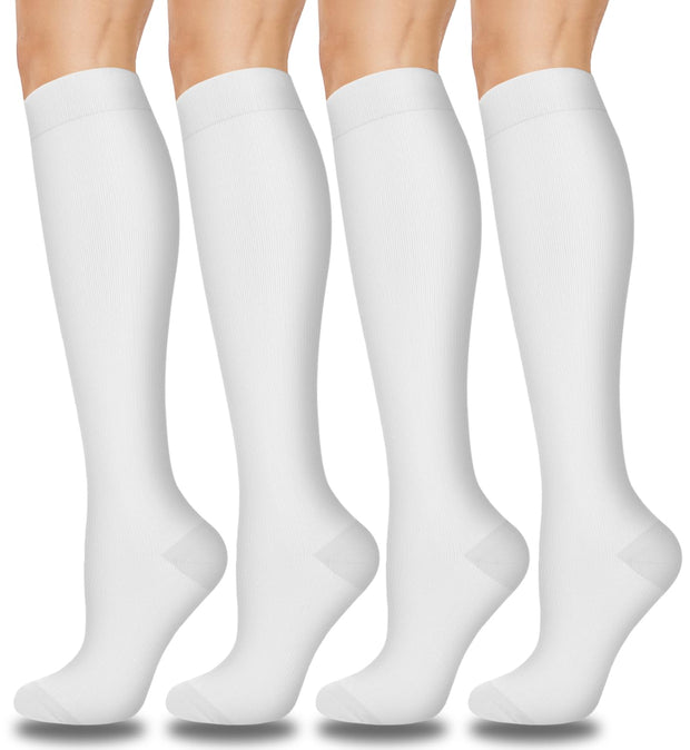 Aoliks Compression Socks for Women & Men 4 Pairs, Best Support for Nurses Running Travel