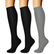 CHARMKING Compression Socks for Women & Men Circulation (3 Pairs) 15-20 mmHg is Best Support for Athletic Running Cycling