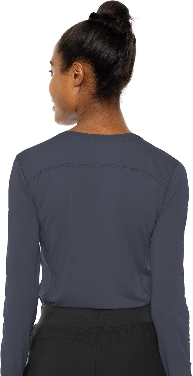 Med Couture Women's Underscrub Top Long Sleeve Performance Knit Tee, 360° Stretch, Lightweight & Ultra Soft Fabric - MC8499