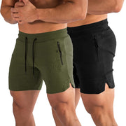 PIDOGYM Men's 5" Gym Workout Shorts,Fitted Jogging Short Pants for Bodybuilding Running Training with Zipper Pockets