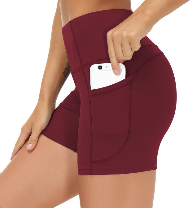 THE GYM PEOPLE Women's High Waist Workout Shorts Breathable Dolphin Split Elastic Lounge Yoga Shorts