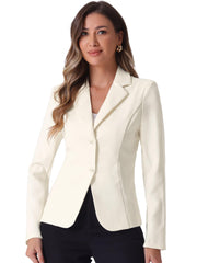 Allegra K Women's Work Office Blazer Stretch Lapel Collar Long Sleeve Jacket Suit Blazer