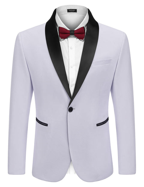 COOFANDY Men's Tuxedo Jacket One Button Dress Suit Blazer Jacket for Wedding Dinner Prom Party