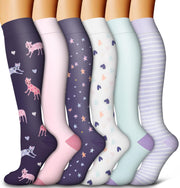 6 Pack Copper Compression Socks for Women and Men Circulation-Best Support for Medical, Running,Nursing,Athletic