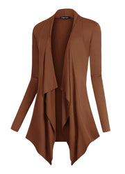 Urban CoCo Women's Drape Front Open Cardigan Long Sleeve Irregular Hem
