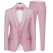 MAGE MALE Men's 3 Pieces Suit Elegant Solid One Button Slim Fit Single Breasted Party Blazer Vest Pants Set