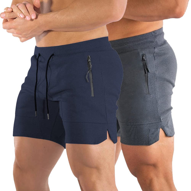 PIDOGYM Men's 5" Gym Workout Shorts,Fitted Jogging Short Pants for Bodybuilding Running Training with Zipper Pockets