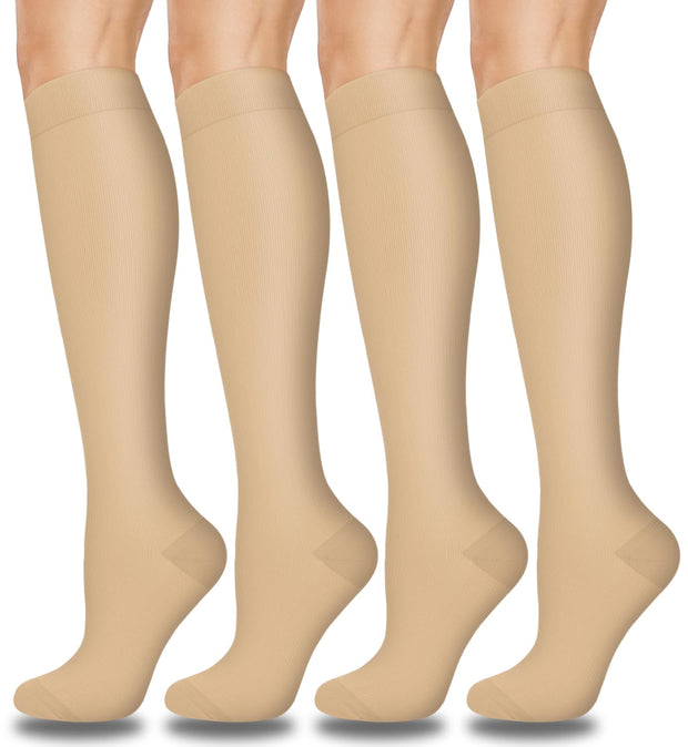 Aoliks Compression Socks for Women & Men 4 Pairs, Best Support for Nurses Running Travel